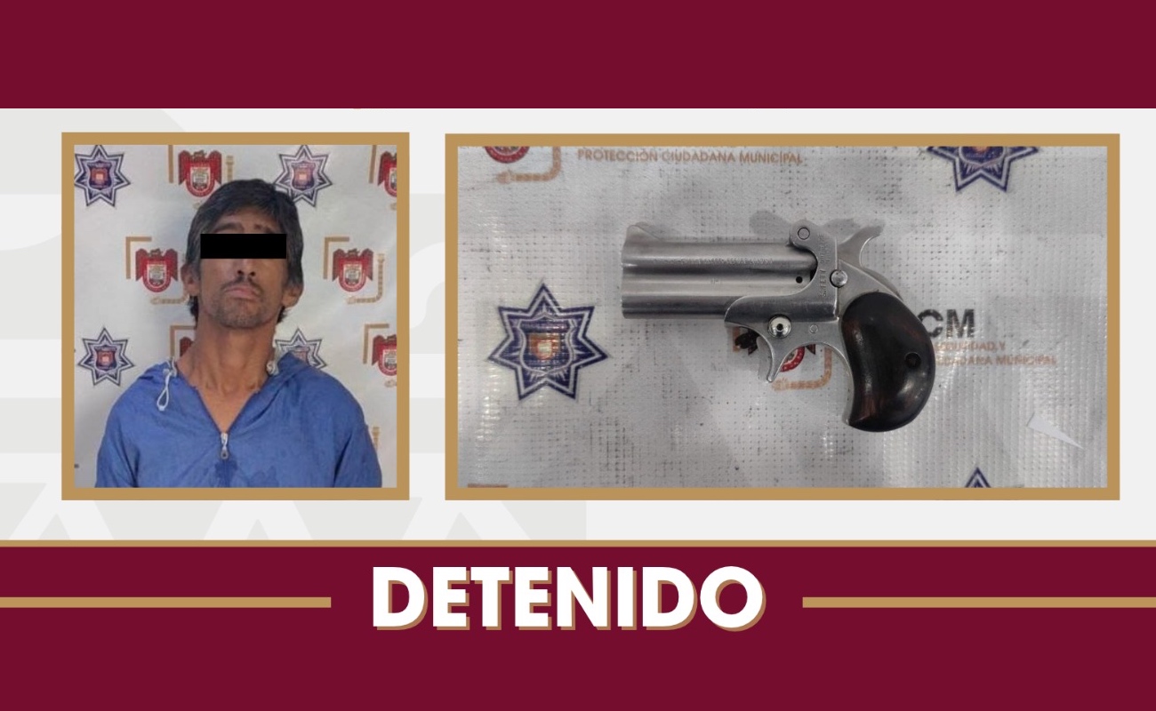 Aseguran a un hombre por presunta portación ilegal de arma de fuego