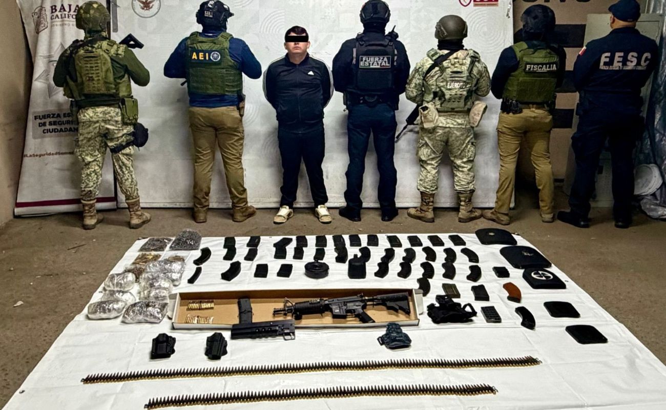 Incautan arsenal y detienen a presunto miembro de grupo criminal