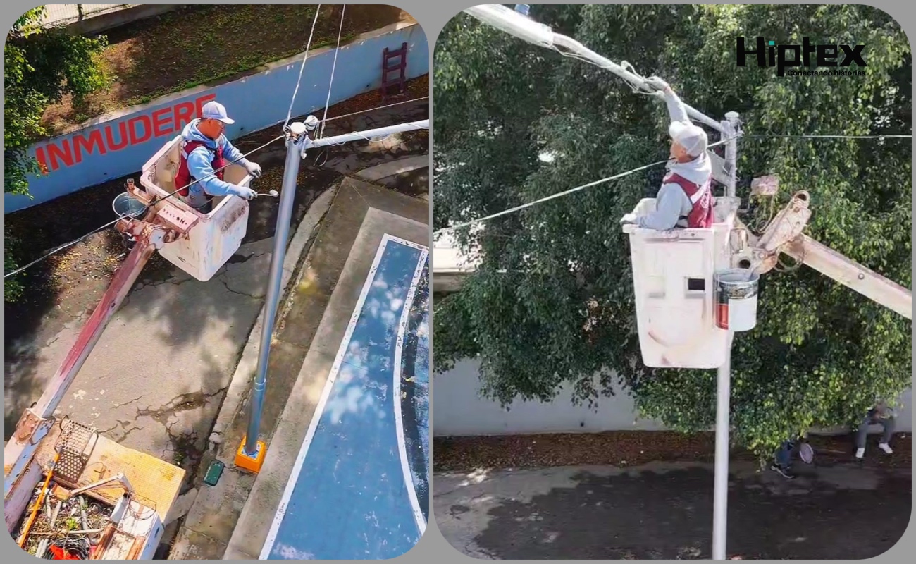 Realizan trabajos de mantenimiento y rehabilitación de luminarias en el Parque Tres Colonias.