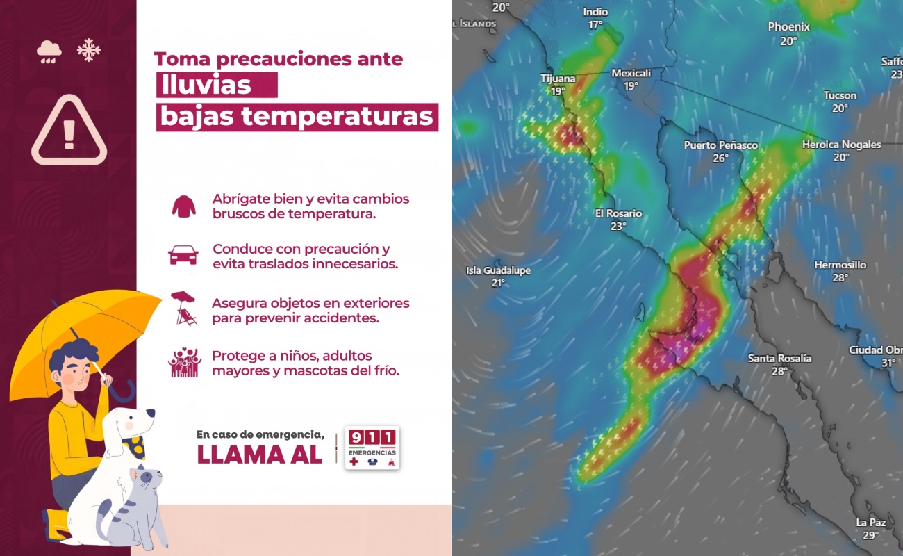 El frente prevalecerá de este sábado al lunes 2 de noviembre.
