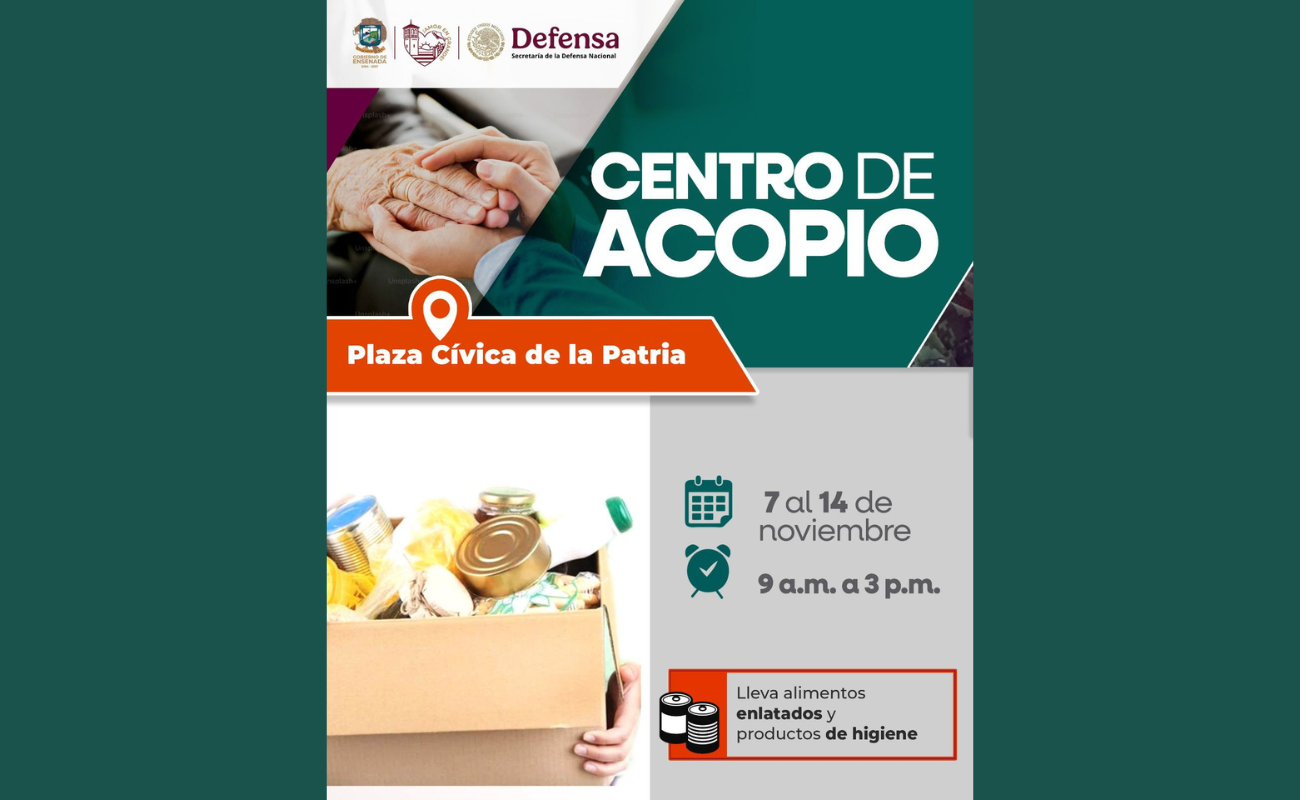 Invitan Sedena y Gobierno de Ensenada a donar víveres y artículos de higiene