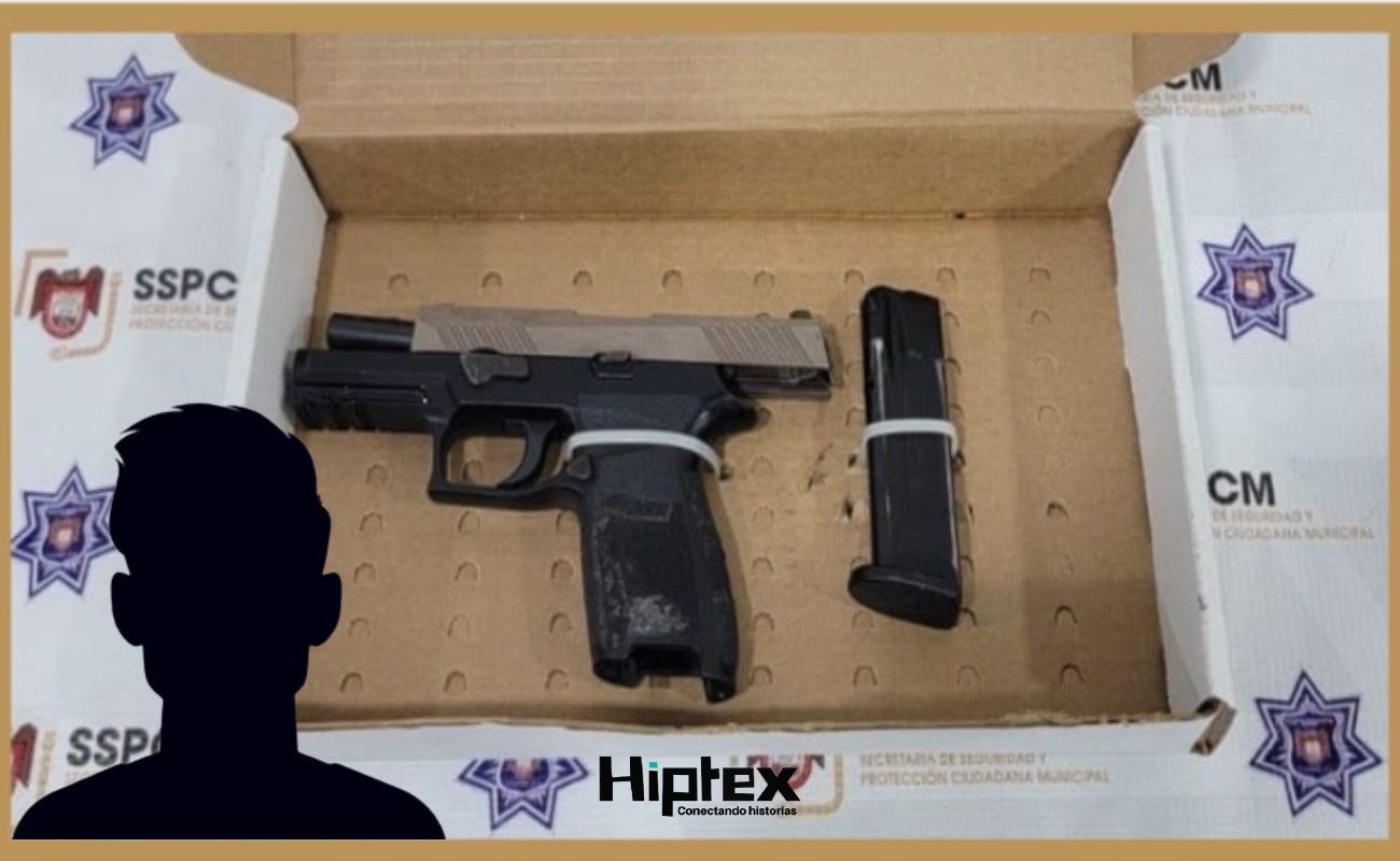 A Soren “N”, se le aseguró un arma tipo pistola calibre 9 milímetros y fue turnado a la FGR.
