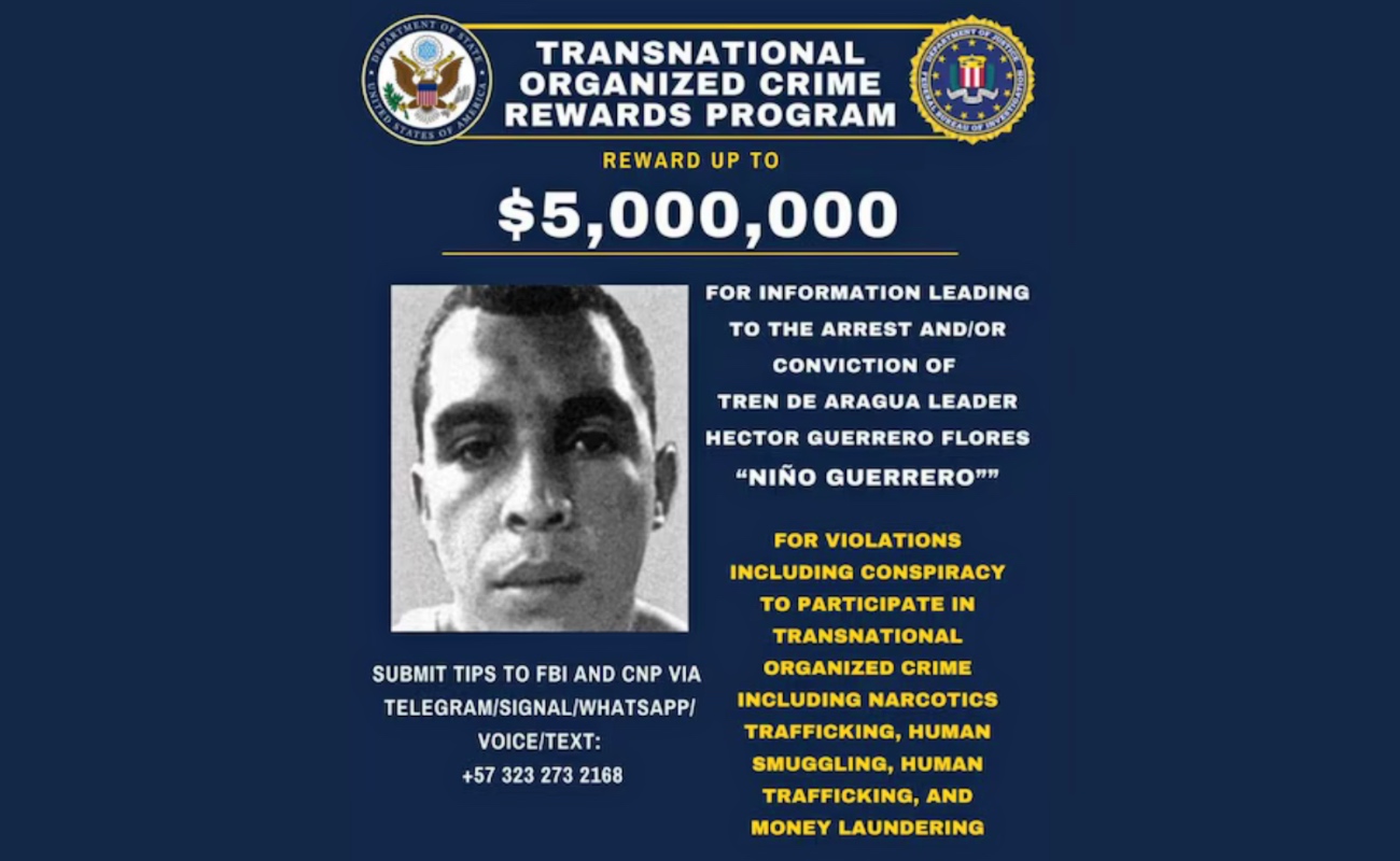 Elimina Estados Unidos a “Niño Guerrero”, líder del Tren de Aragua