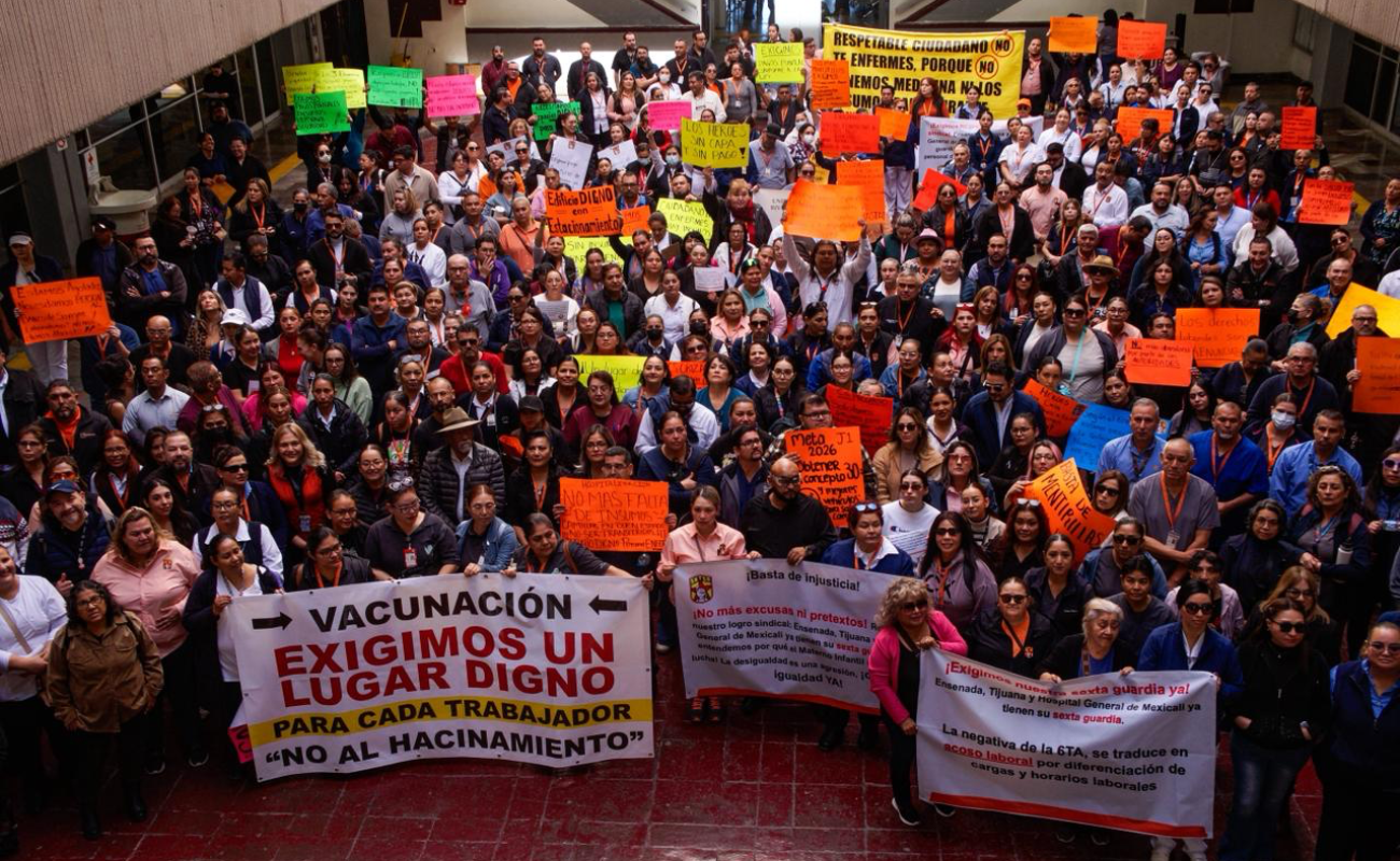 Trabajadores de Salud se manifiestan en Mexicali por falta de pagos e insumos
