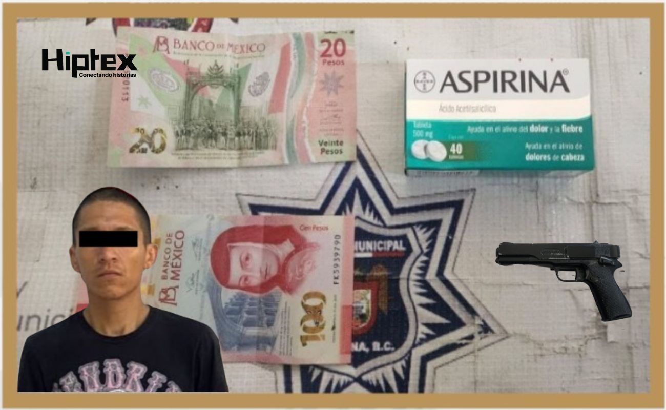 Jesús “N”, fue detenido por robar la farmacia Yza, recurren dinero y mercancía.