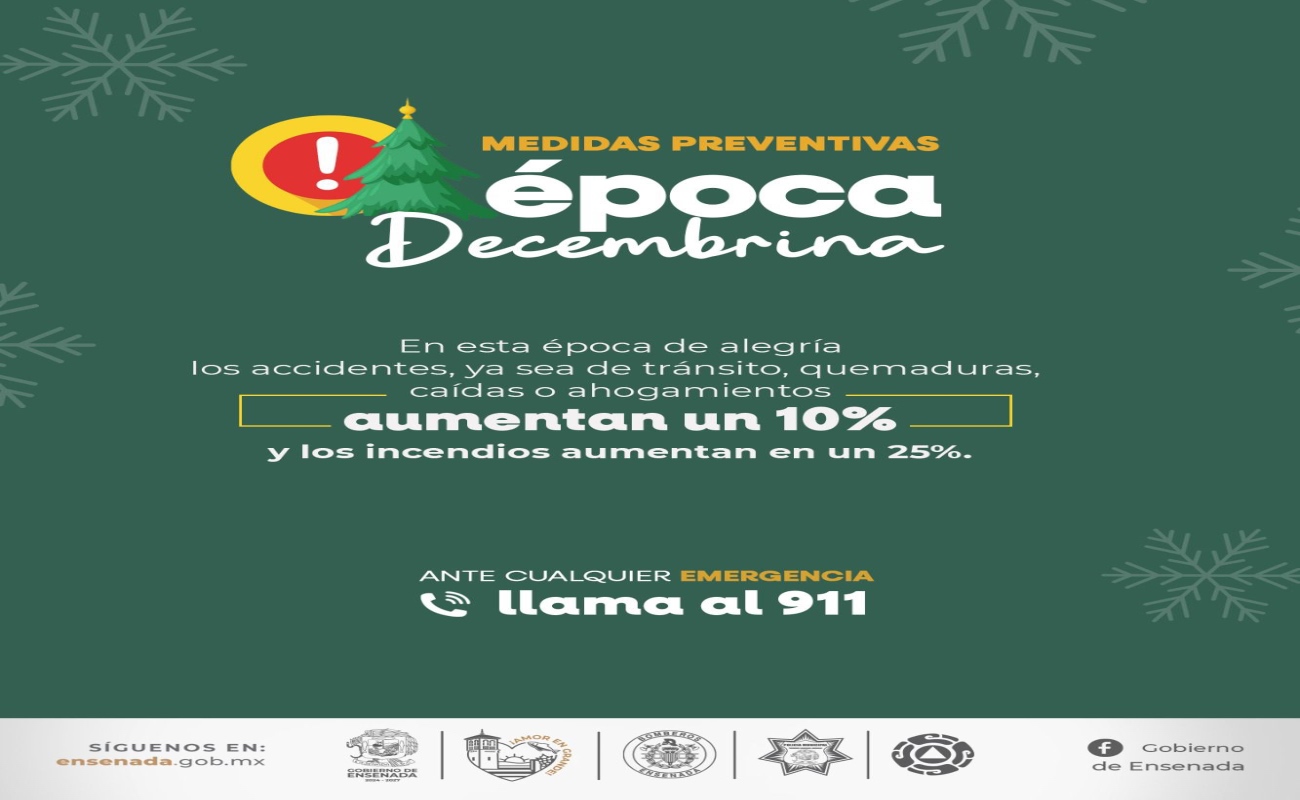 Emiten recomendaciones para mantener la seguridad en los hogares durante las fiestas decembrinas.