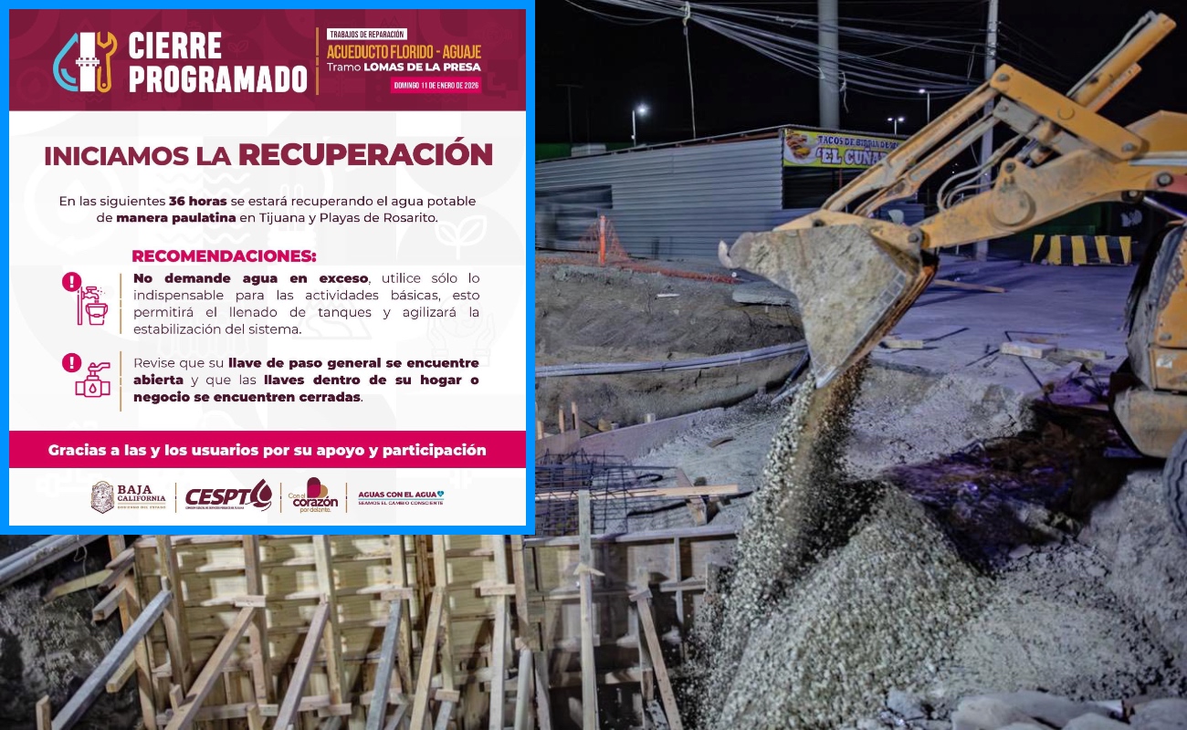 Inicia recuperación del servicio de agua; concluirá en 36 horas