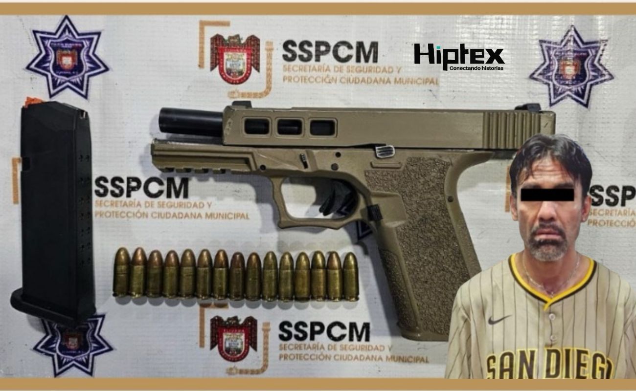 SSPCM aseguró a José “N” por portación de arma de fuego en El Florido II Sección.