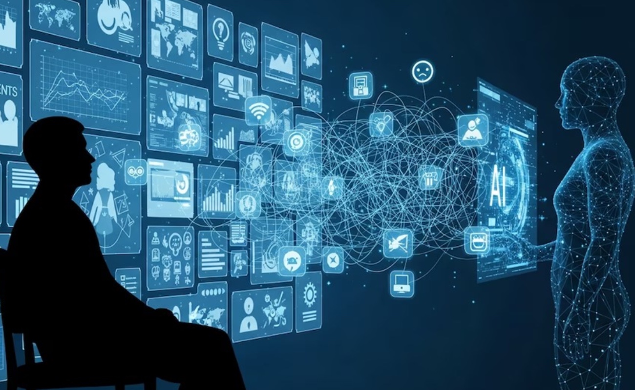 Presenta una distopía imaginaria de desempleo masivo alimentada por la inteligencia artificial.