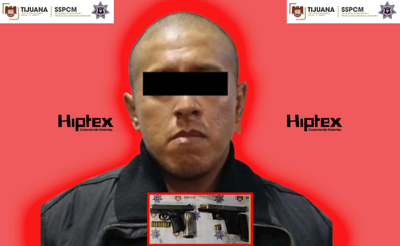 José “N” y las armas asegurados.
