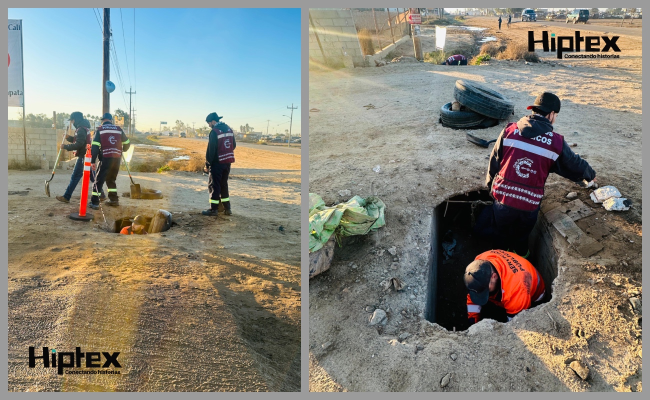 Refuerzan medidas preventivas con limpieza de alcantarillas en San Quintín