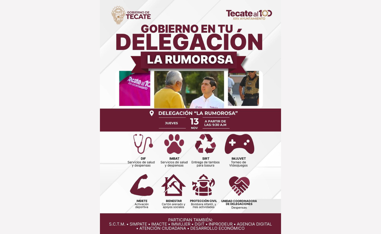 Gobierno de Tecate invita a jornada de servicios en La Rumorosa