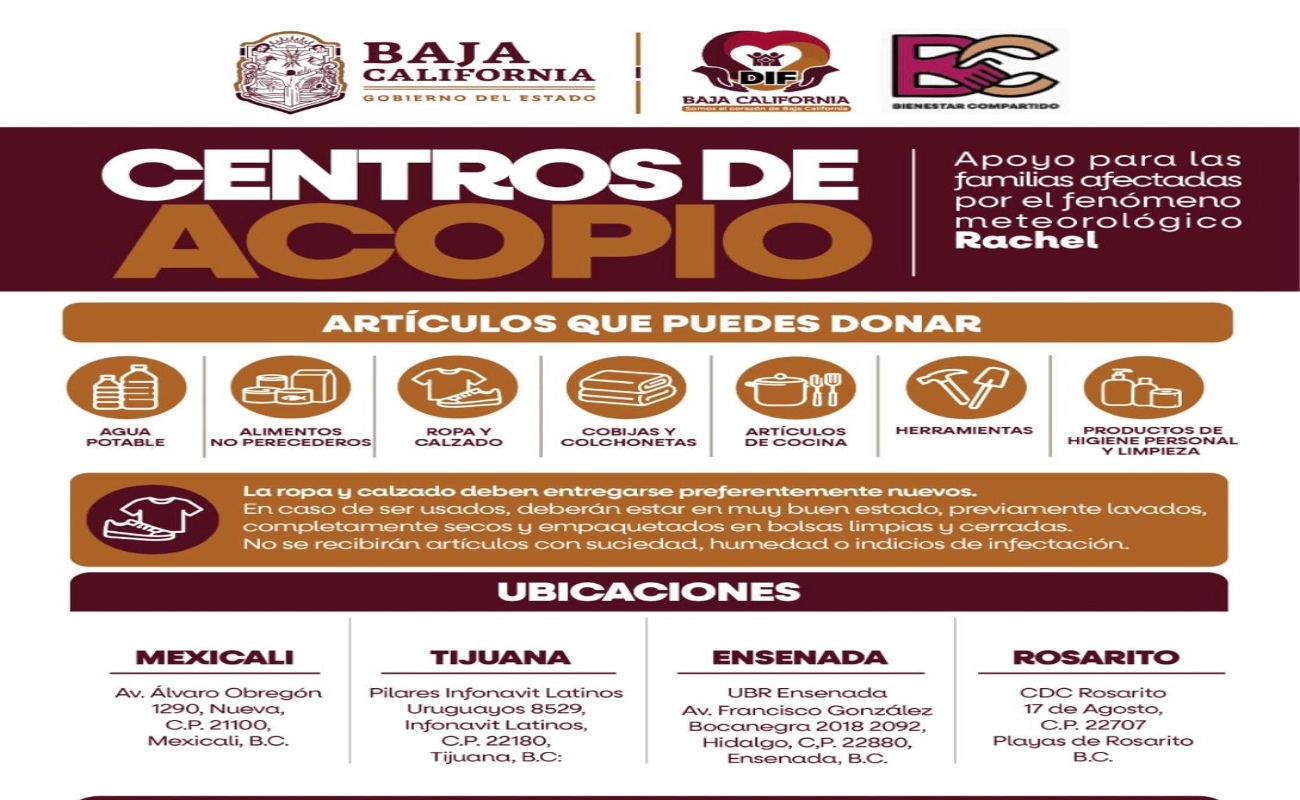 Los módulos de recepción operarán sábado y domingo en Mexicali, Tijuana, Playas de Rosarito y Ensenada.
