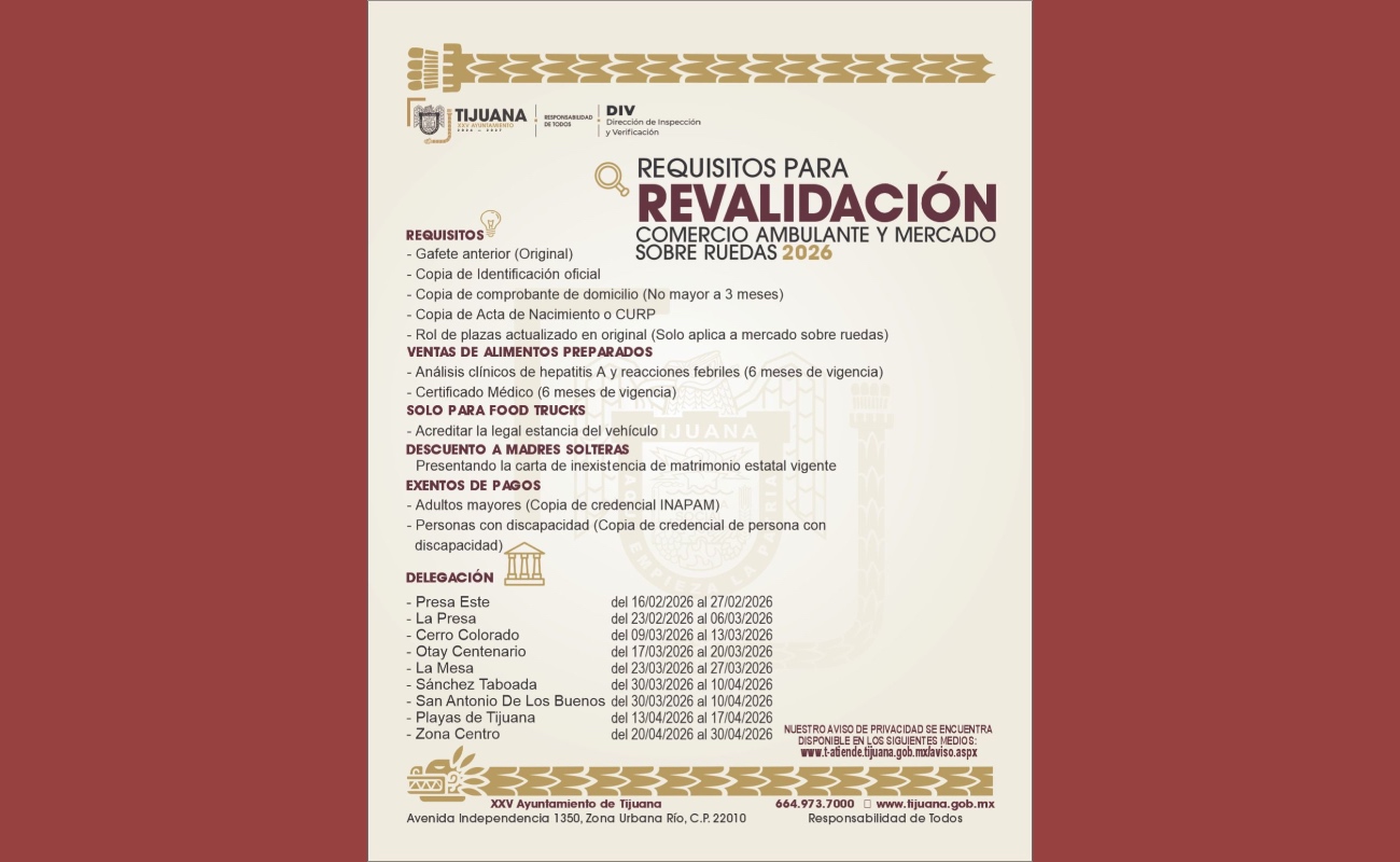 La Dirección de Inspección y Verificación llevará a cabo la revalidación.