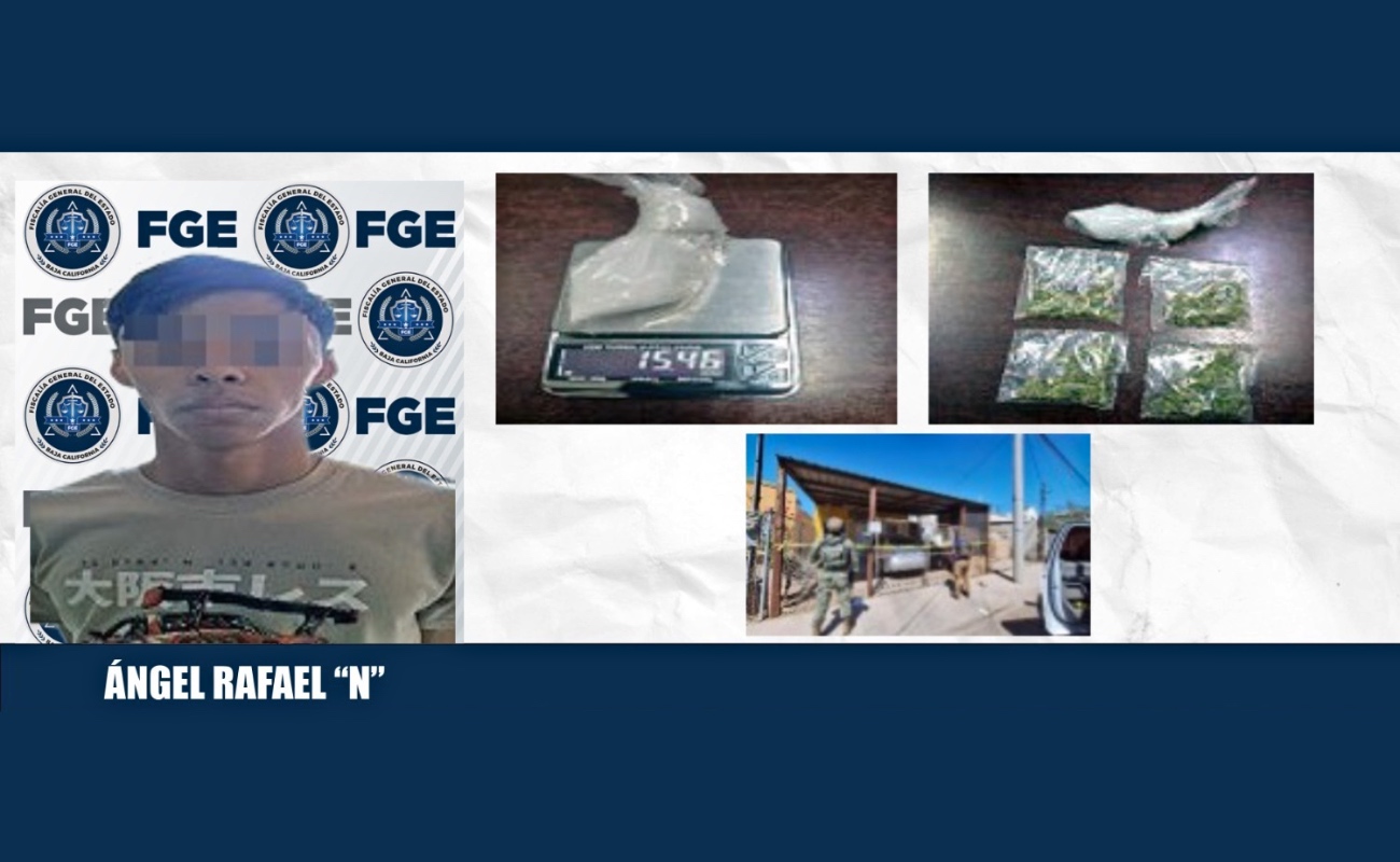 Se ejecutó un cateo en el fraccionamiento Buenos Aires, resultando en la detención de Ángel Rafael “N” y el decomiso de metanfetamina y marihuana.