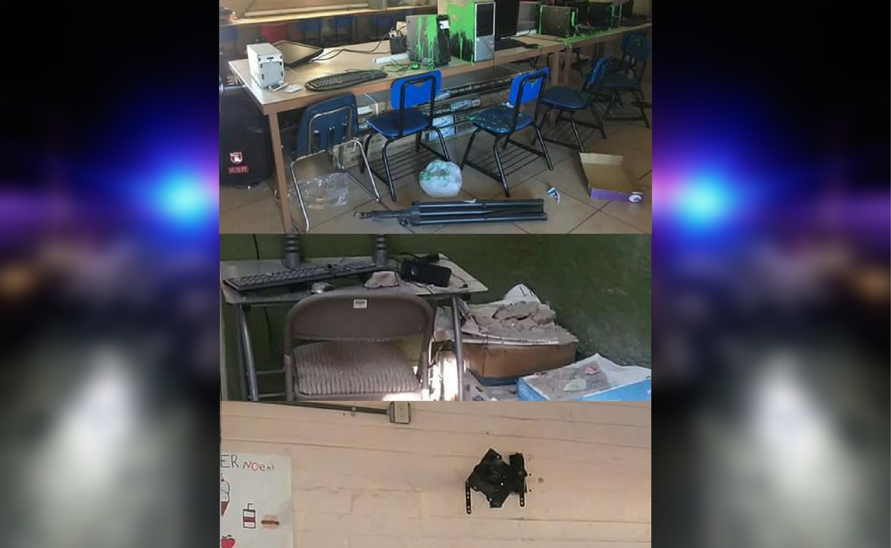 Roban primaria y destrozan aula de cómputo