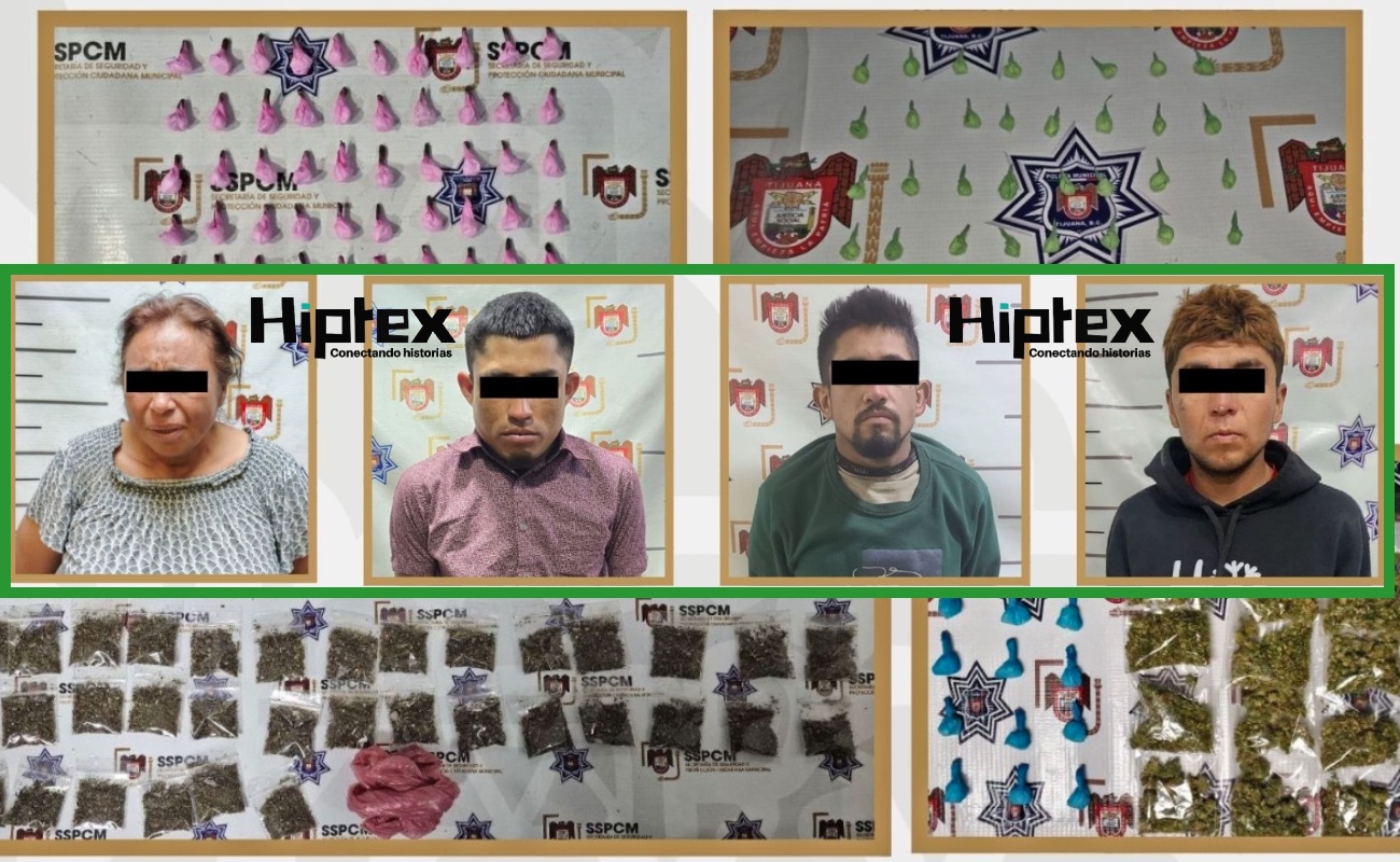 Asegura Policía Municipal a cuatro presuntos narcomenudistas