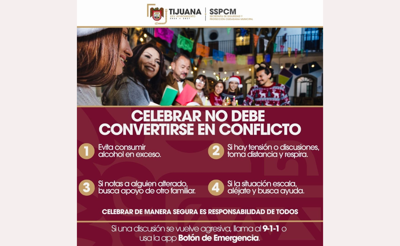 Se recomienda mantener la calma, practicar la tolerancia y, en caso de emergencia, usar el Botón de Emergencias.