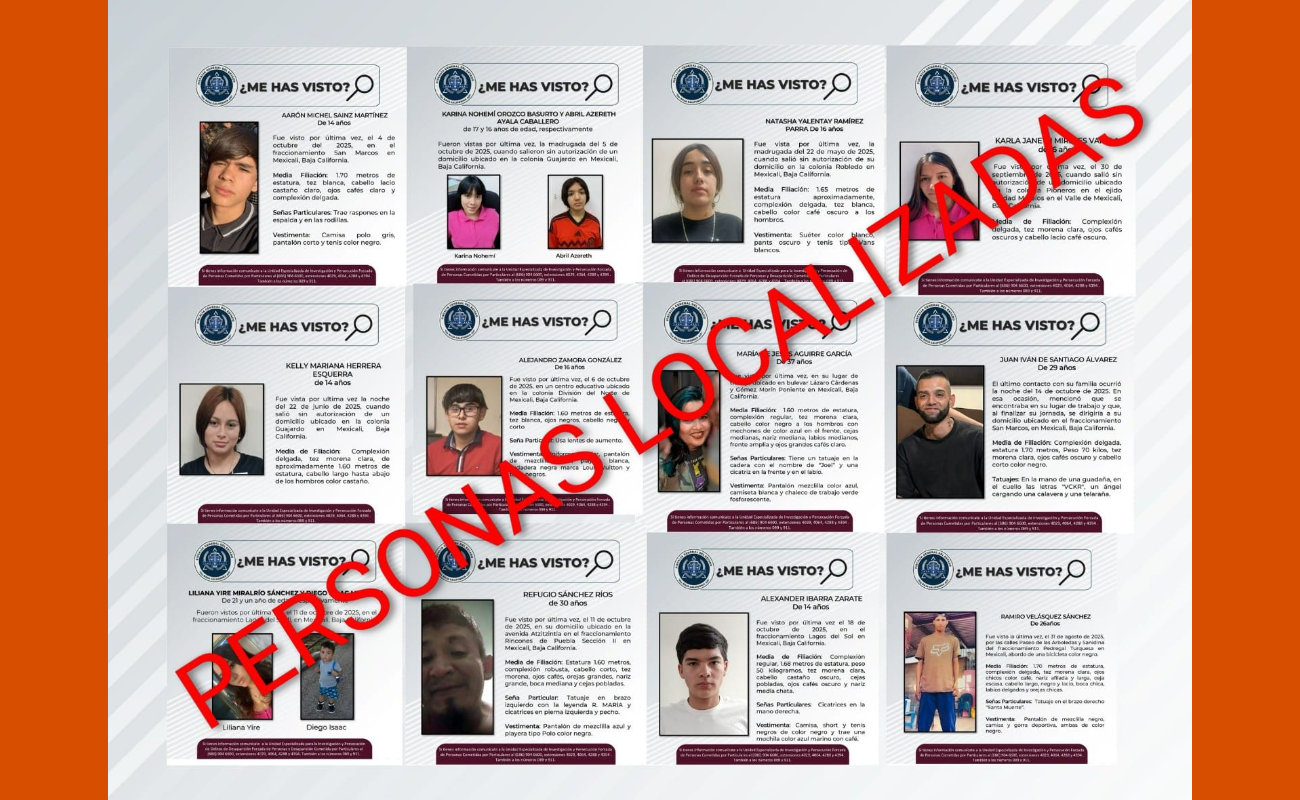 Localizan a 14 personas reportadas como desaparecidas en Mexicali