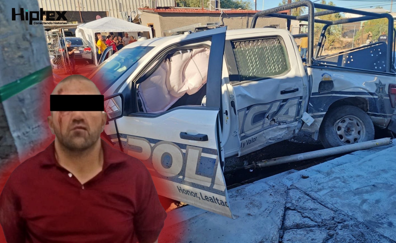 Detienen a sujeto por robar vehículo y chocar a patrulla