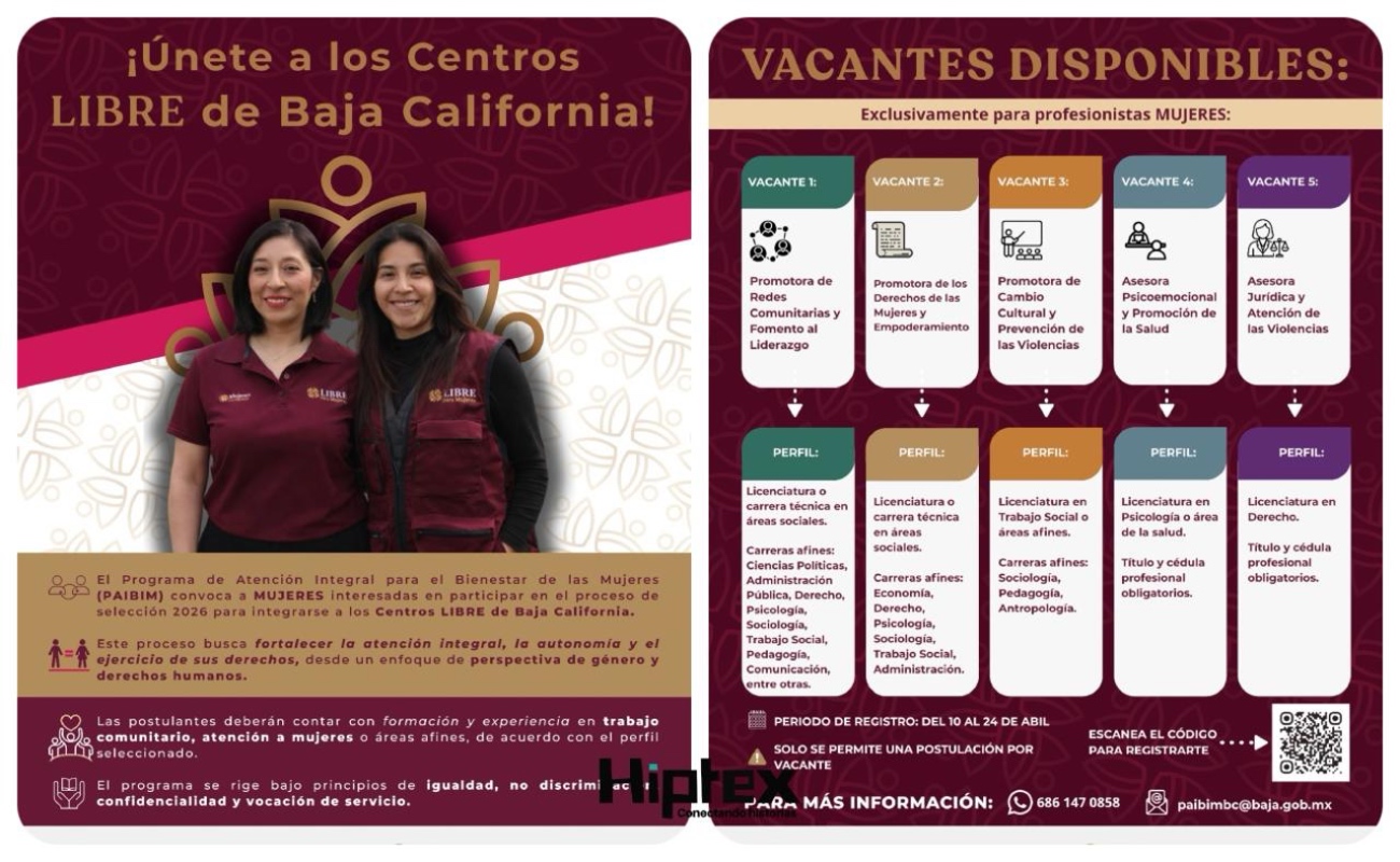 Convoca PAIBIM a mujeres a integrarse a los centros libre en Baja California