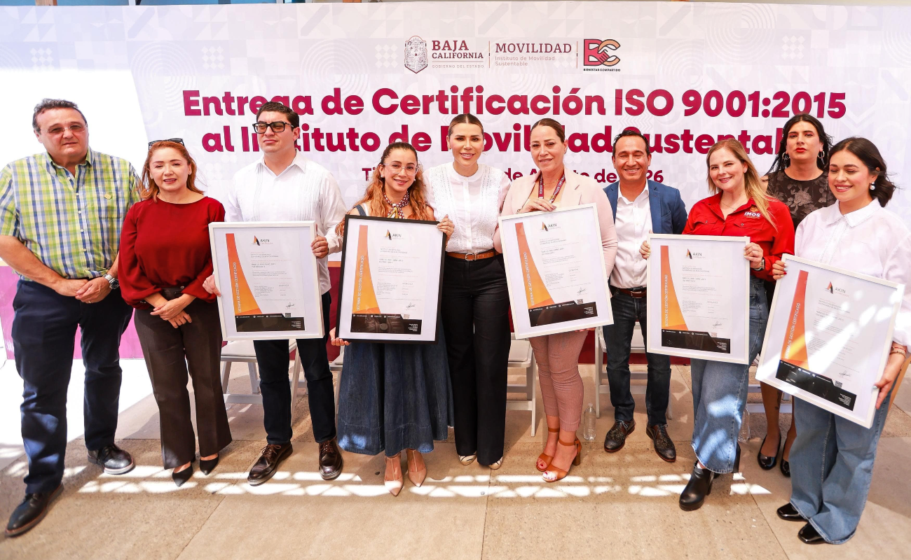 Obtiene gobierno de BC certificación internacional por calidad y eficiencia en trámites de transporte a través de IMOS