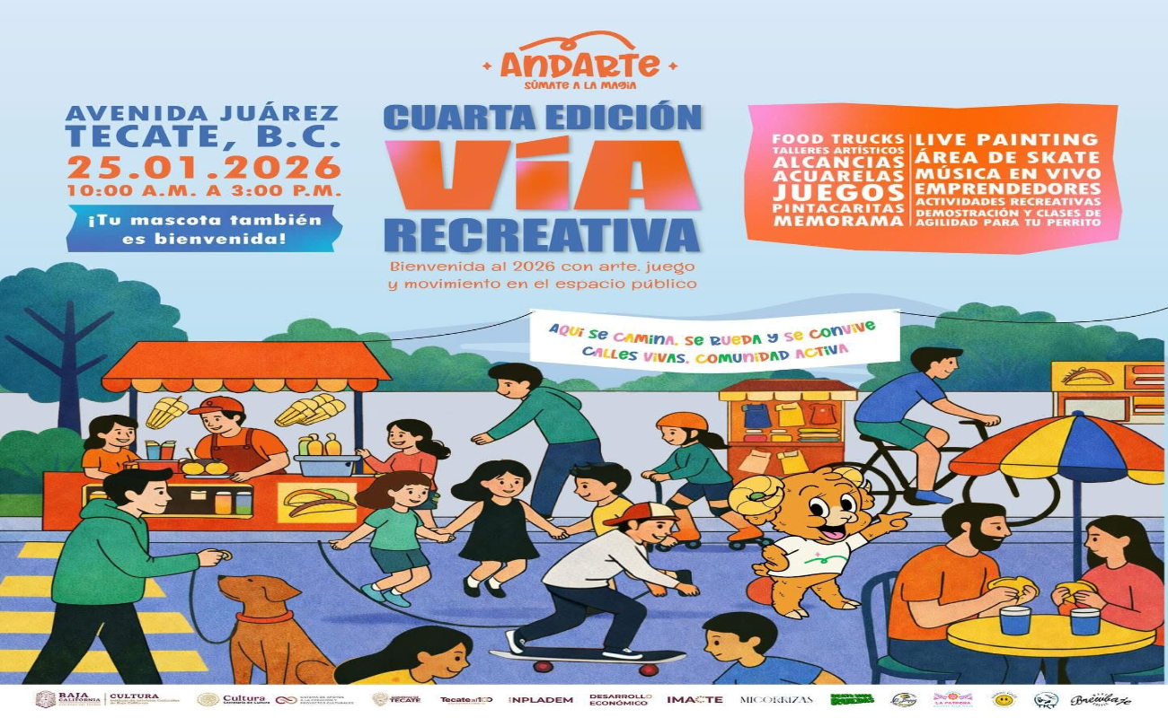 Gobierno de Tecate invita a la Cuarta Edición de la Vía Recreativa