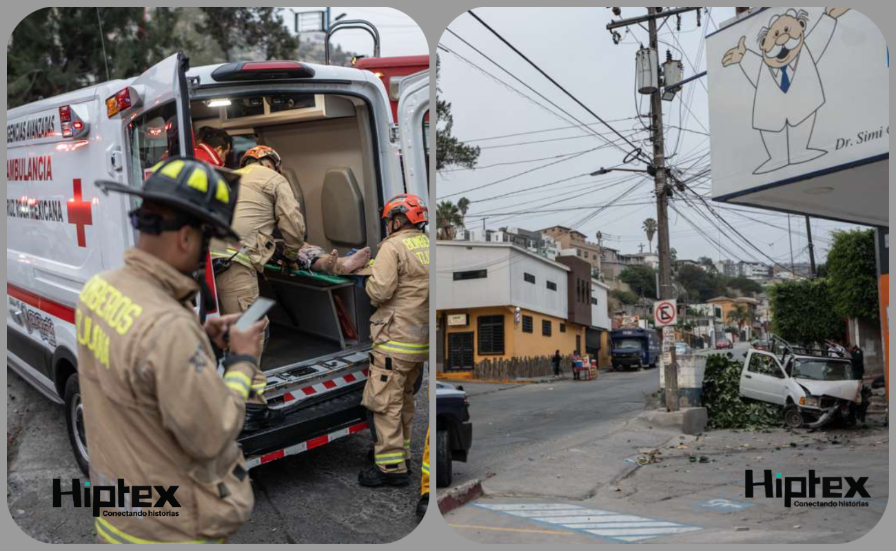 Bomberos rescatan a pareja atrapada tras chocar contra una ferretería en La Sierra